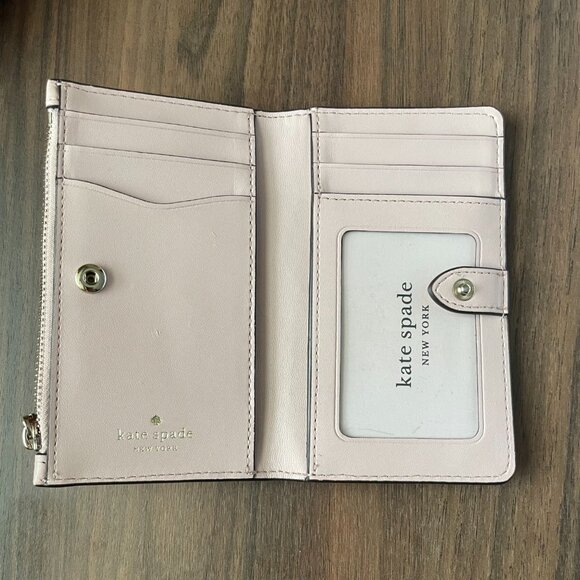 Kate Spade Leila Small Slim Pink Bifold Wallet - Picture 2 of 9